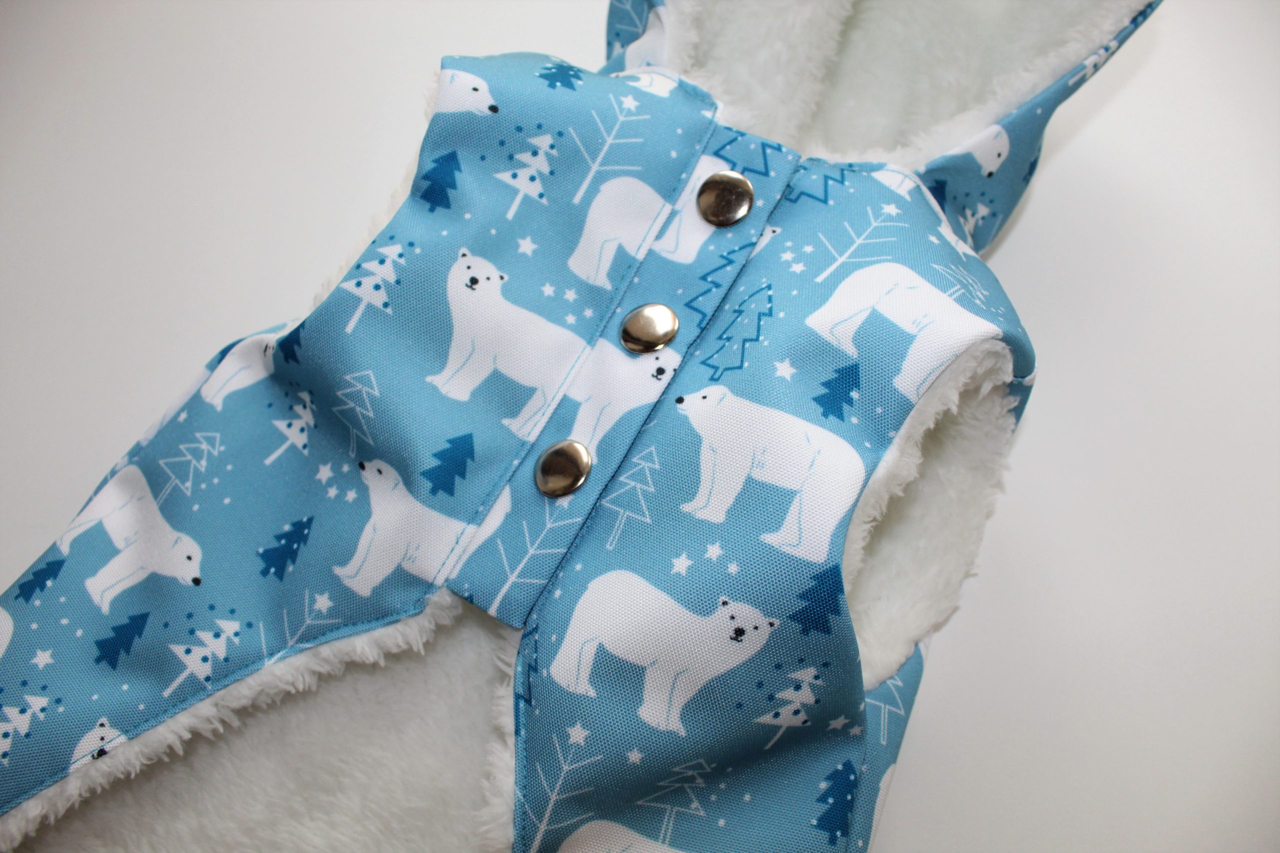 Abrigo Impermeable Ositos Polares Celeste